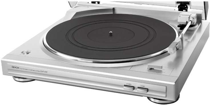 Gramofon Denon Gramofon Denon DP-29F 33 1/3RPM 45RPM Napęd paskowy Przedwzmacniacz Srebrny