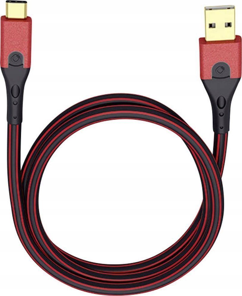 Oehlbach OEHLBACH Evolution C3, 3 m, USB A, USB C, USB 3.2 Gen 1 (3.1 Gen 1), Male/Male, Black, Red