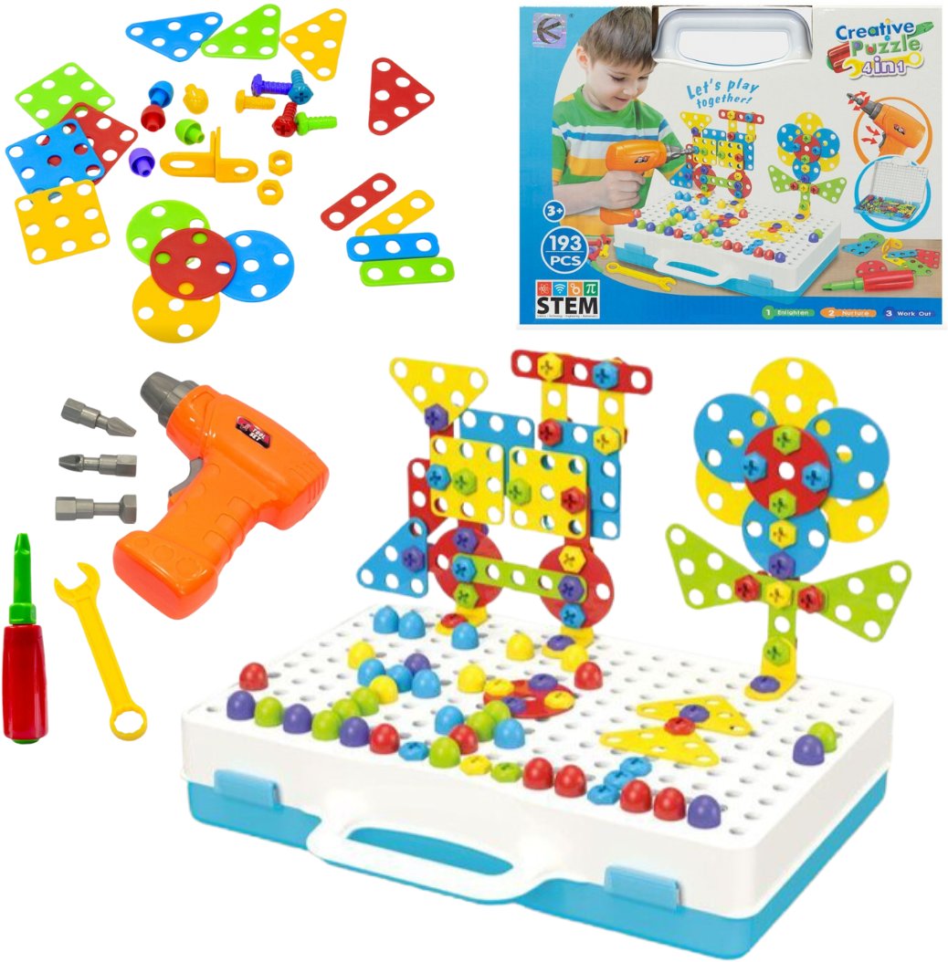 Kathay Haster Puzzle konstrukcyjne w walizce z narzędziami, 193 elementy