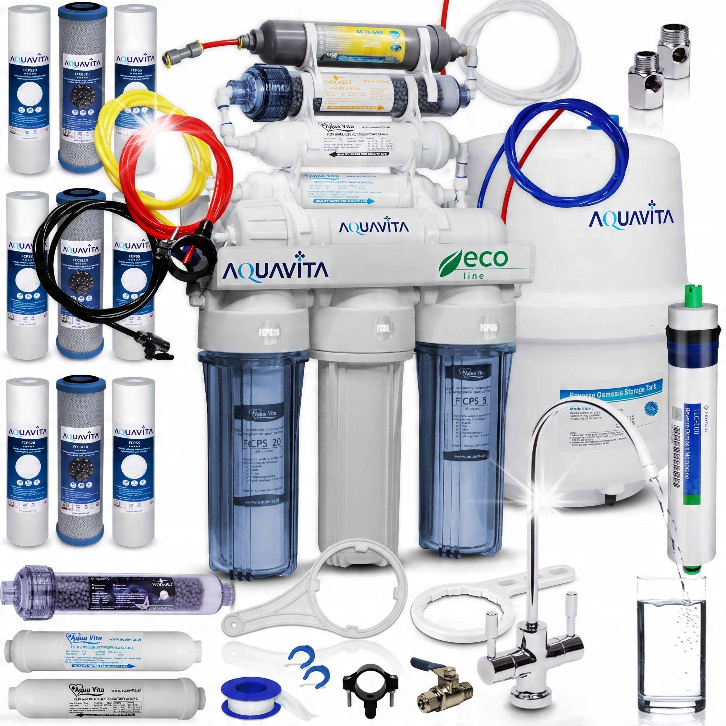 Osmoza Filtr Wody RO8 AV Jonizator Strukturyzator System 8 Stopniowy RO