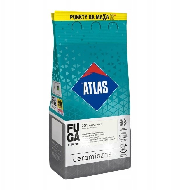 ATLAS ATLAS FUGA CERAMICZNA 1-20MM 201 BIAŁY CIEPŁY 5KG