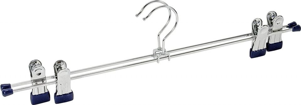 Wenko Wieszak na ubrania Zatrzask 40 stalowy 17 cm srebrny/niebieski 2 sztuki (twm_471296)