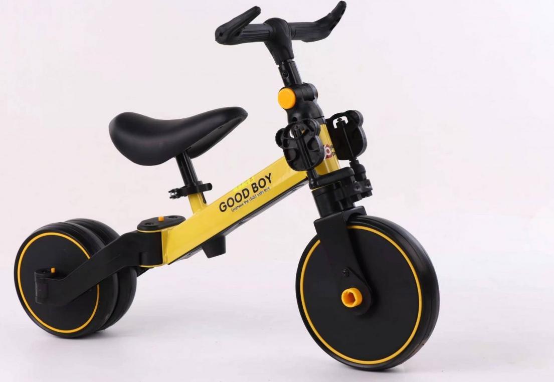 Rowerek biegowy DWM TRÓJKOŁOWY 3W1 Z PEDAŁAMI ŻÓŁTY