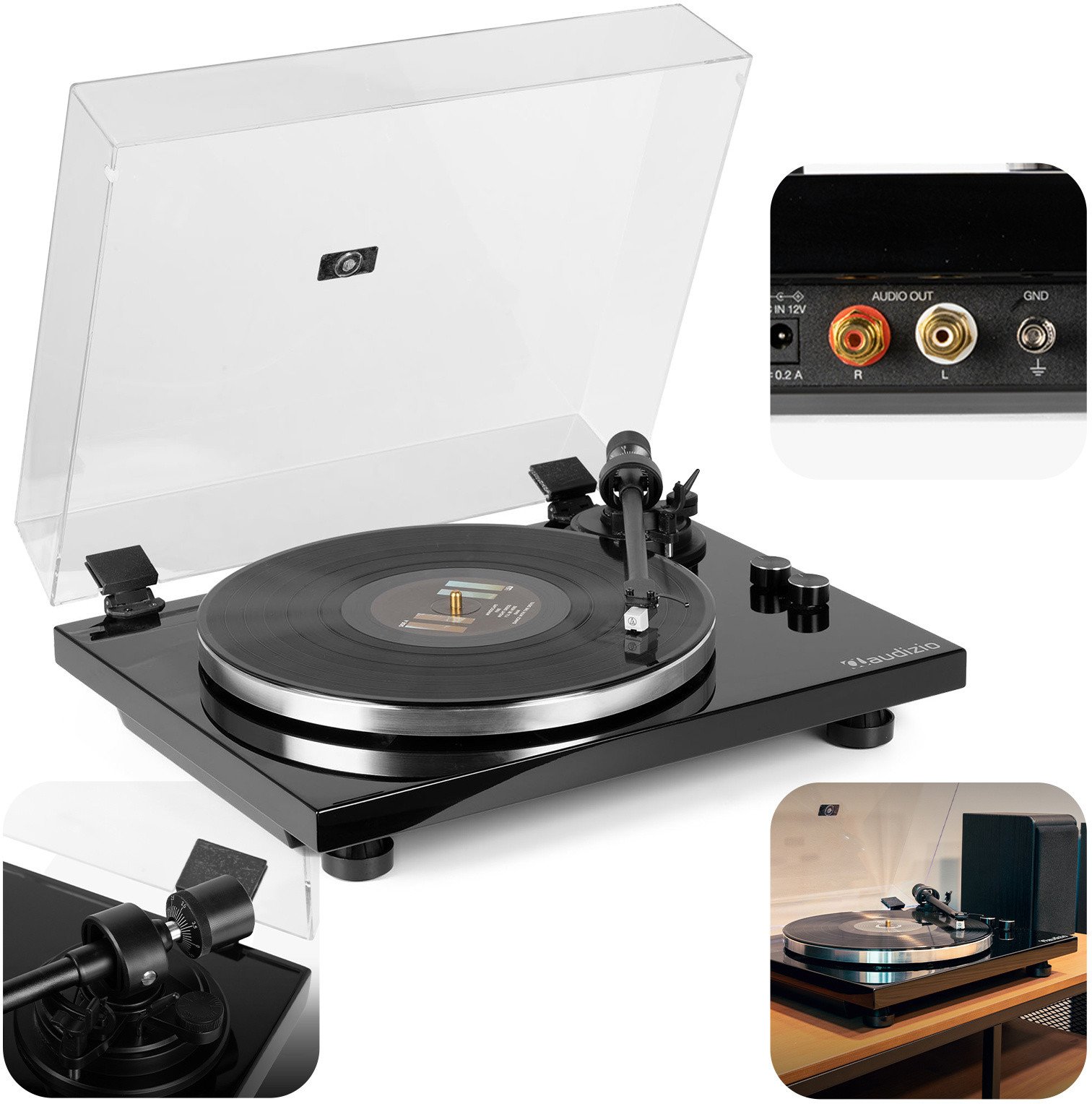 Gramofon Audizio Gramofon Toledo Premium czarny one size