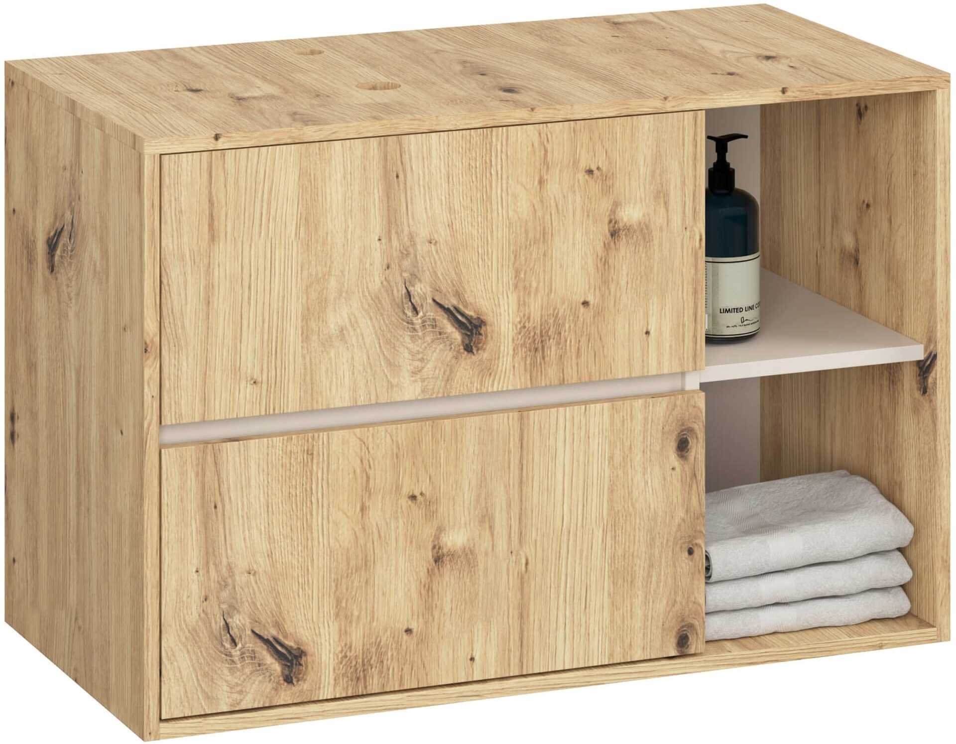 Comad SZAFKA ŁAZIENKOWA POD UMYWALKĘ Z OTWORAMI VAMI W90 UM 2SZ 2P DĄB ARTISAN / KASZMIR