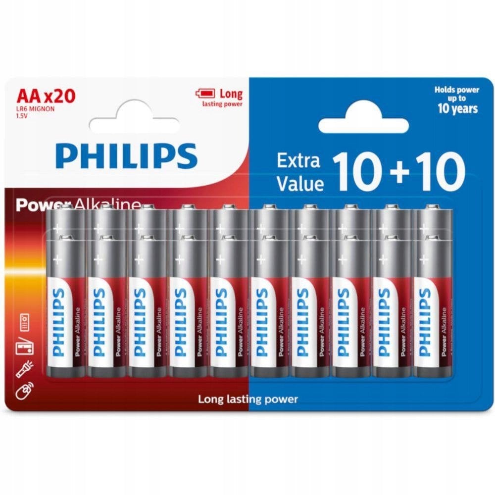 Philips LR6/AA elementy 20 vnt