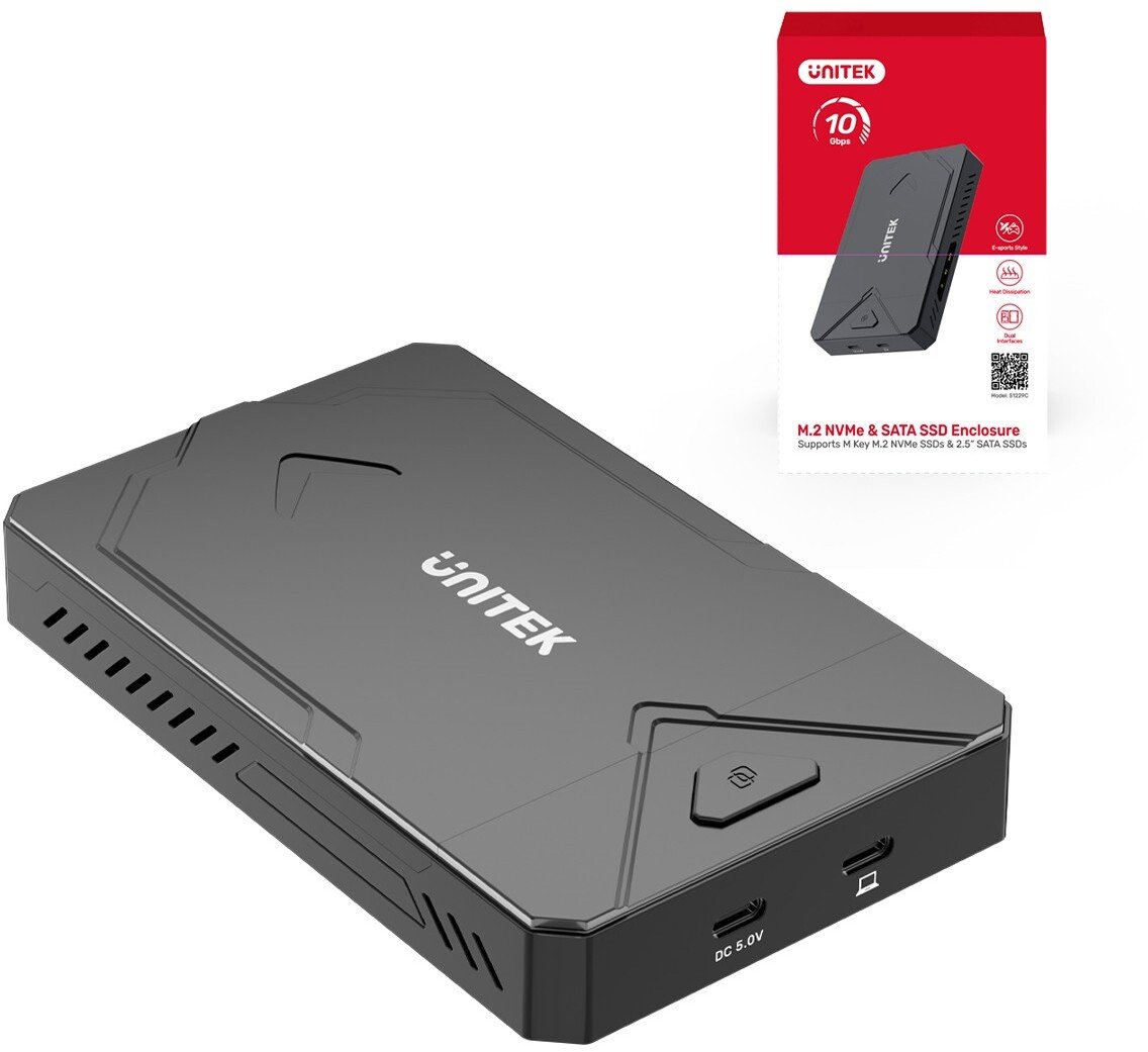 Kieszeń Unitek dysku SSD M.2 NVMe i SATA 10Gbps USB (S1229CBK01)