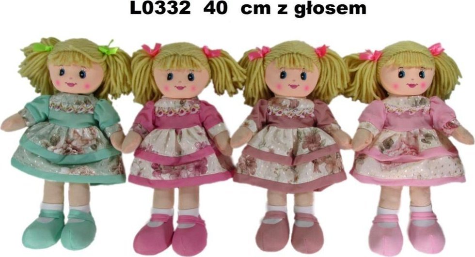 Sun-Day Lalka szmacianka 4 wzory 40 cm 156723 mix