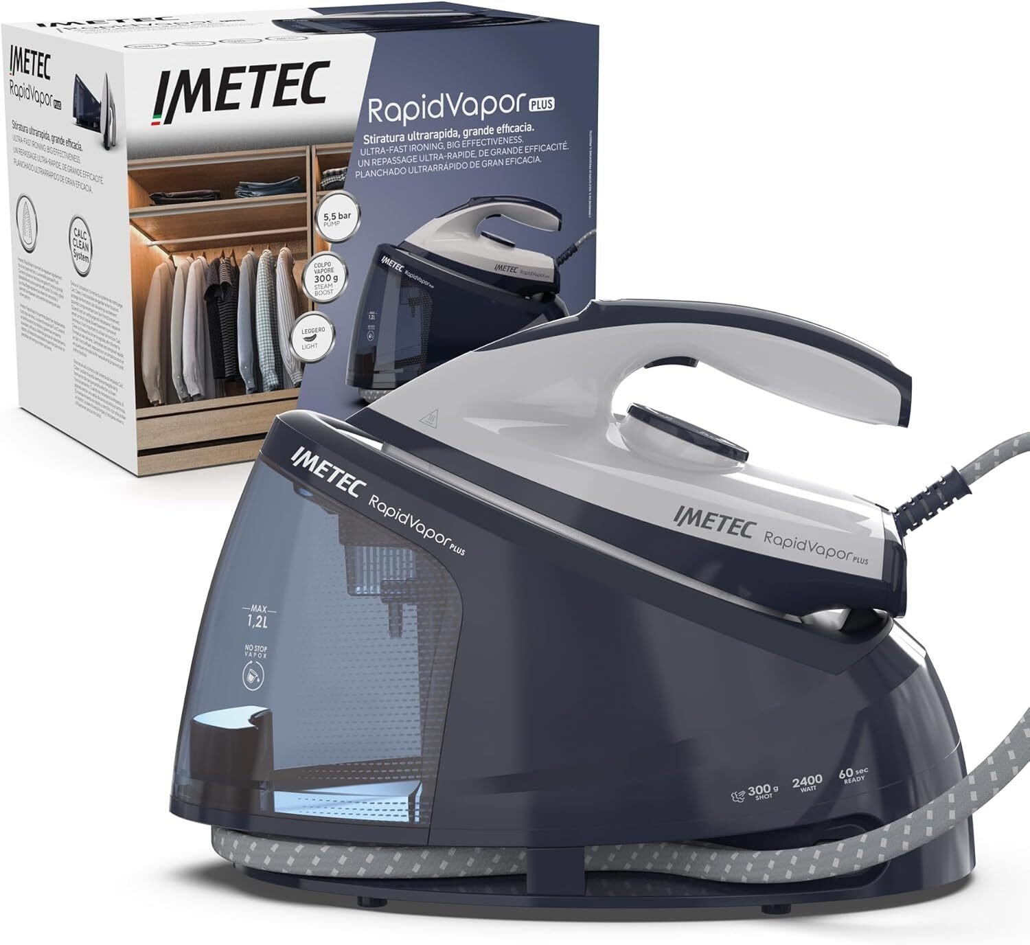 Imetec Rapidvapor Plus Generator Pary 5,5 Bar 300g Szybkie Nagrzewanie