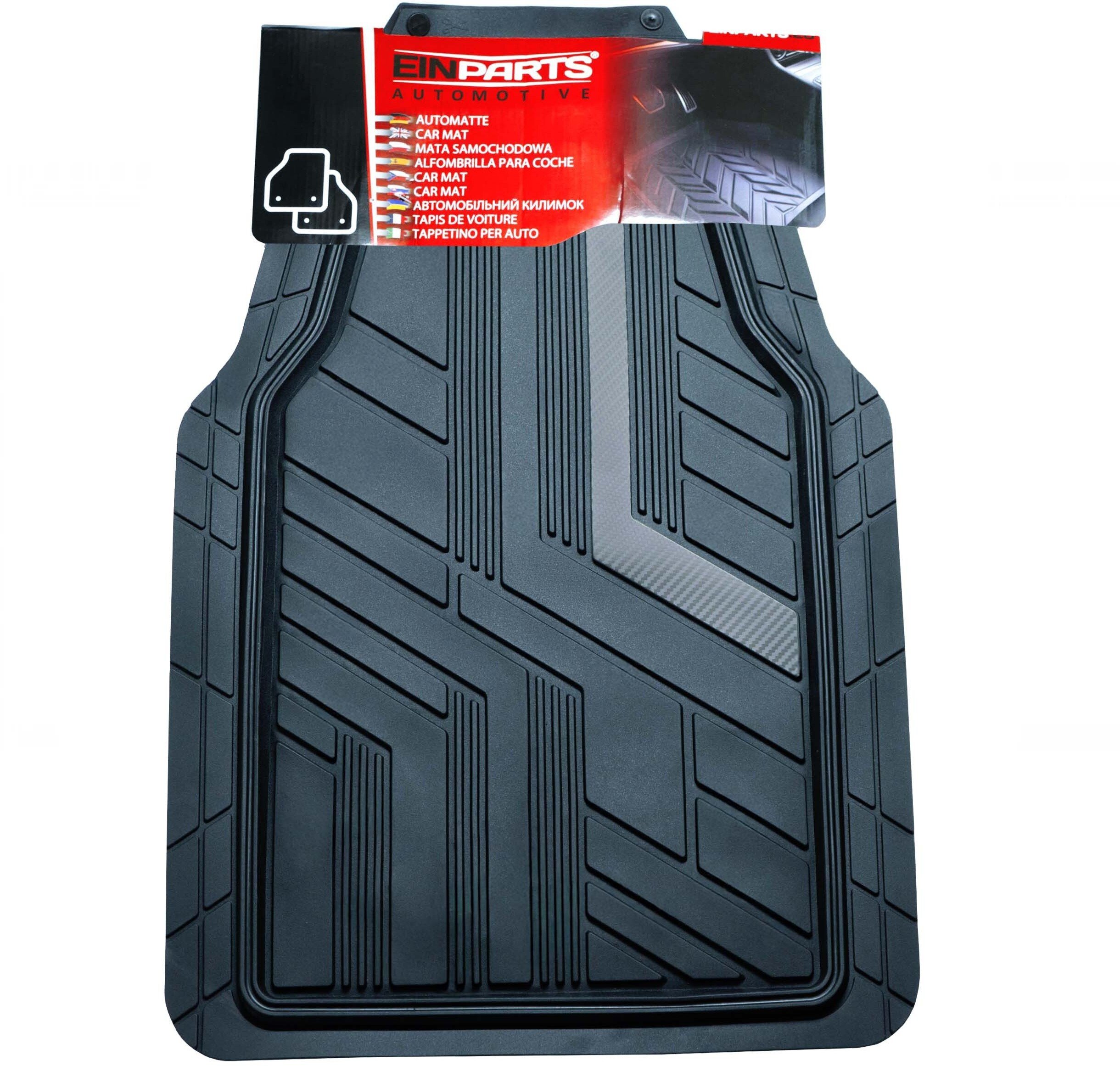 Einparts Automotive EINPARTS DYWANIKI GUMOWE 2 SZTUKI DO AUTA PVC ZESTAW Z MOŻLIWOŚCIĄ DOCIĘCIA