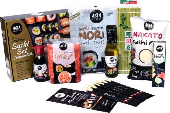 Asia Kitchen Sushi Set Premium XXL, zestaw do sushi dla 6-8 osób - uniwersalny