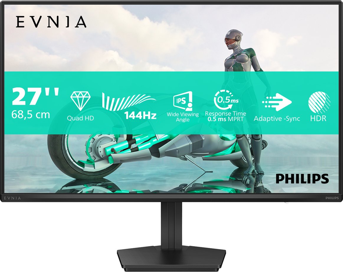 Monitor Philips Evnia 3000 27M2N3500NF - LED-Monitor - Gaming - 68.5 cm (27") - 2560 x 1440 QHD @ 144 Hz - IPS - 1500:1 - HDR10 - 0.5 ms - HDMI, Displ