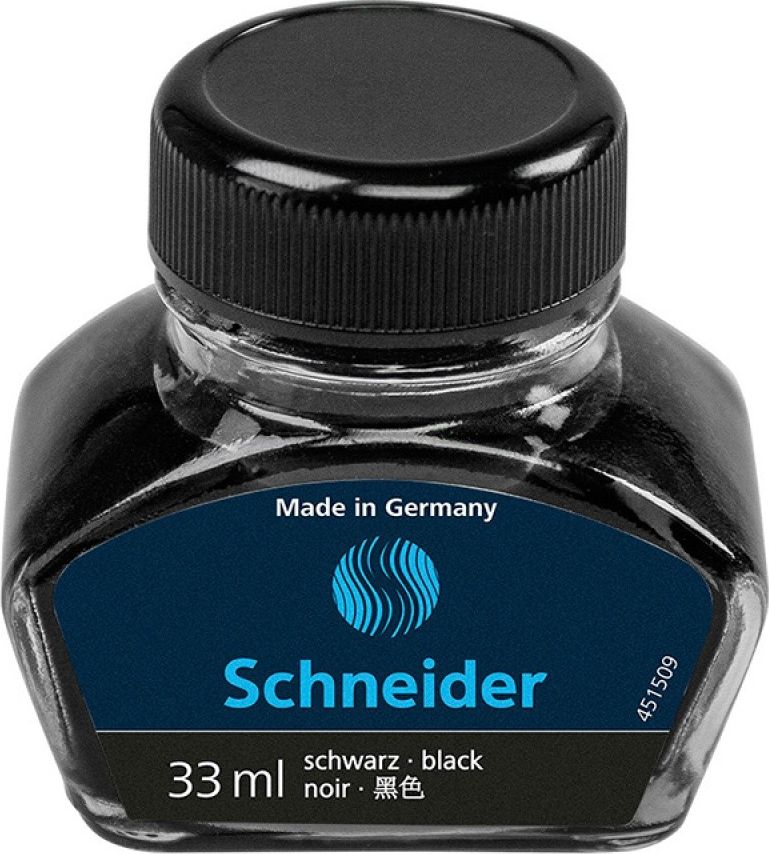 Schneider Atrament do piór SCHNEIDER, szklany kałamarz, 33ml, czarny