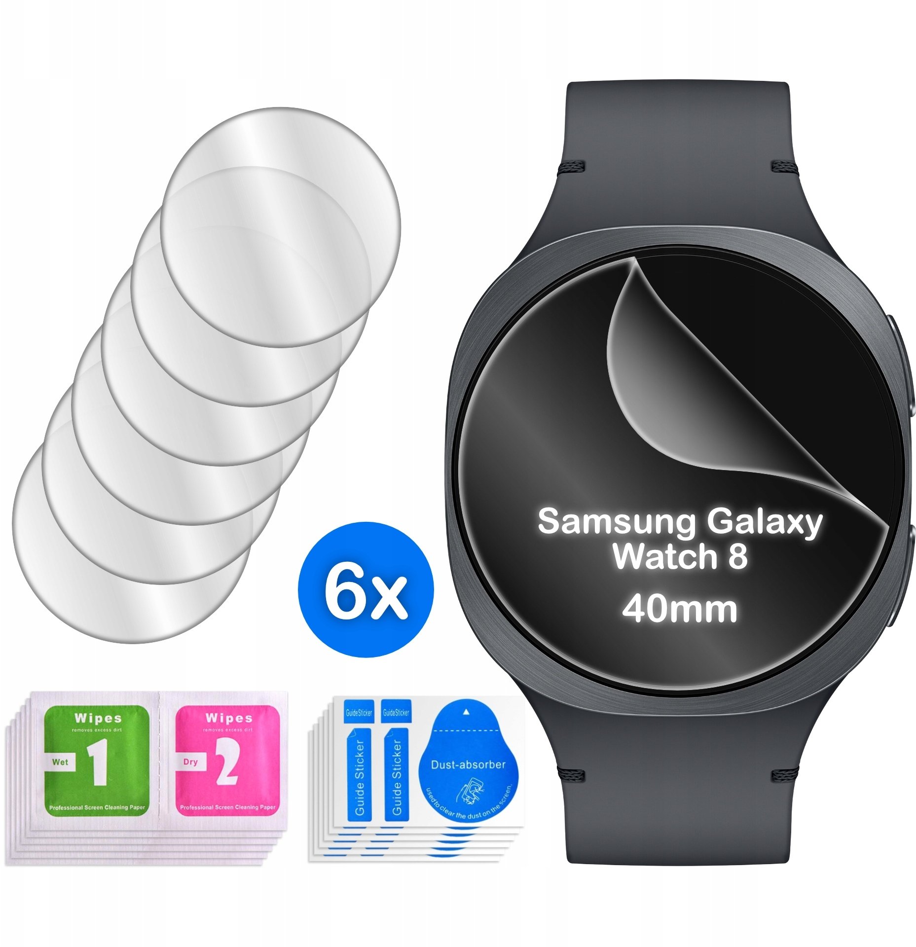krainaGSM FOLIA do Samsung Galaxy Watch 8 40mm HYDROŻELOWA OCHRONNA na ekran 6 sztuk