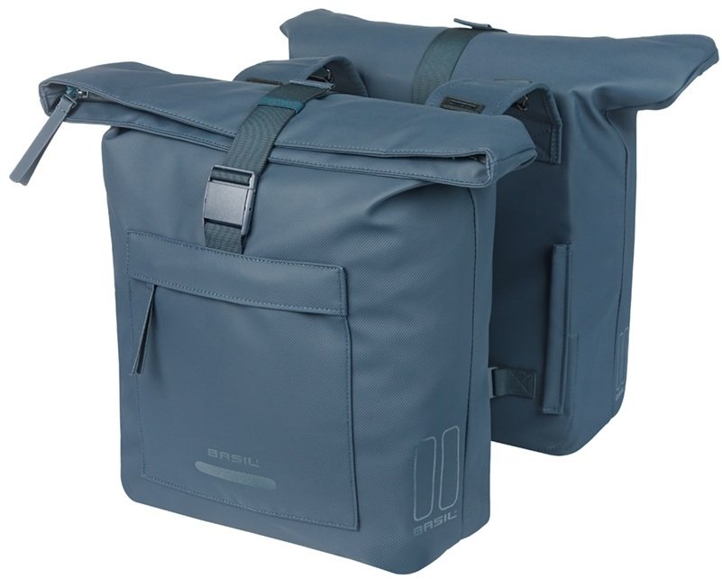 Basil Sakwa podwójna BASIL BROOKLYN DOUBLE PANNIER BAG 41L, Universal Bridge System, navy