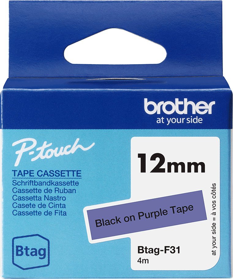 Brother BTAG-F31 taśmy do etykietowania Czarny na purpurowym