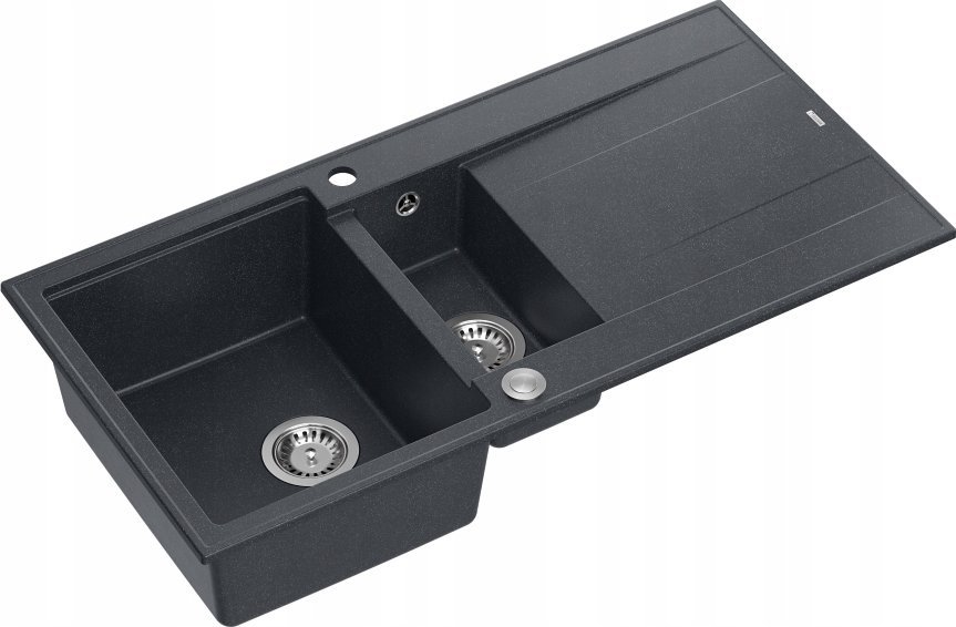 Zlewozmywak GraniteQ EVAN 156 zlewozmywak z syfonem Push To Open 1,5-komorowy z/o (1000x500x210; kom...