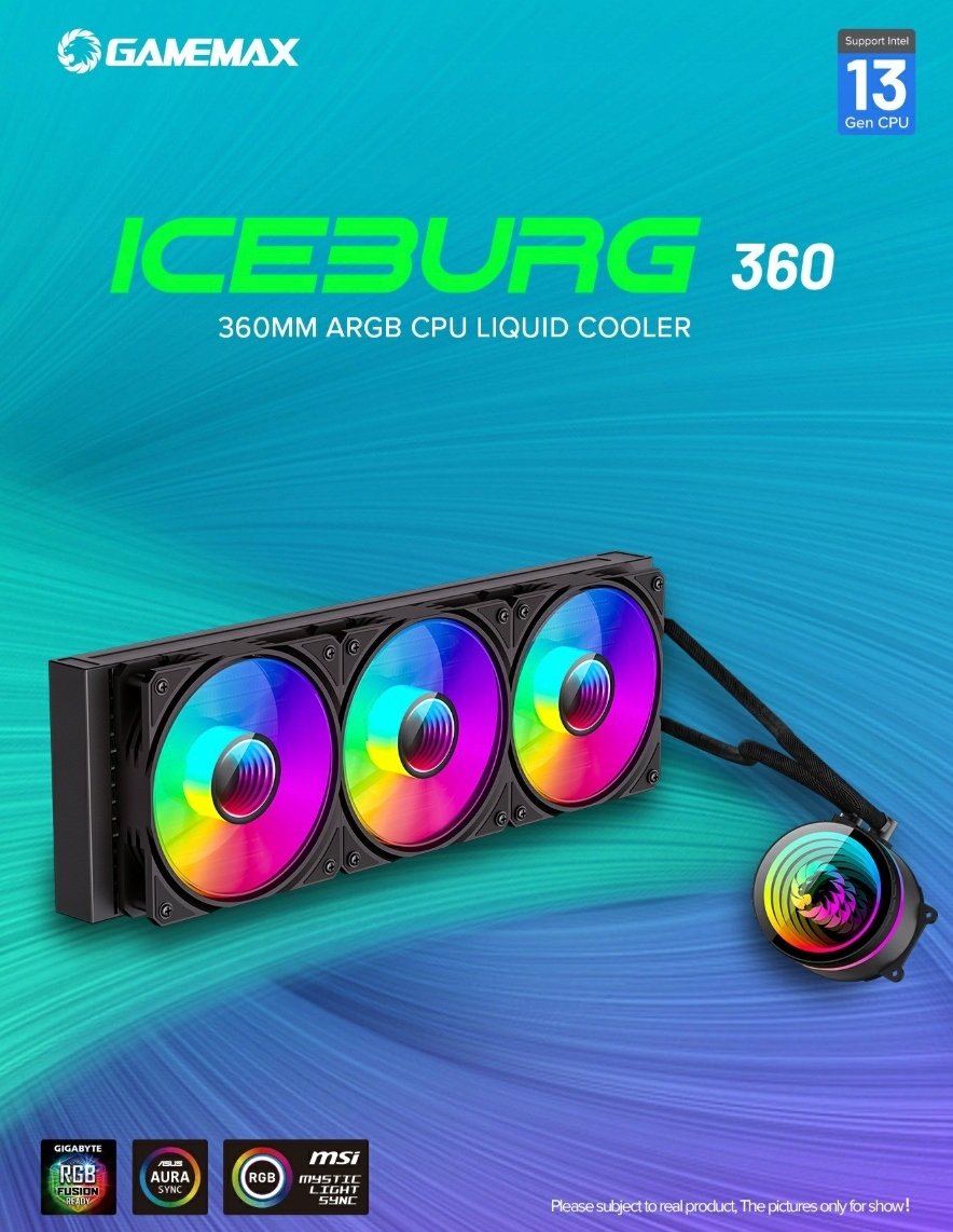 Chłodzenie wodne GameMax Gamemax CPU Liquid Cooler | ICEBURG 360 INFINITY BK | Black | Intel, AMD