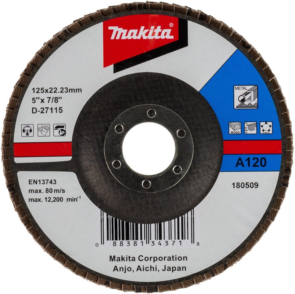 Makita Tarcza szlifierska wachlarzowa 125mm A120