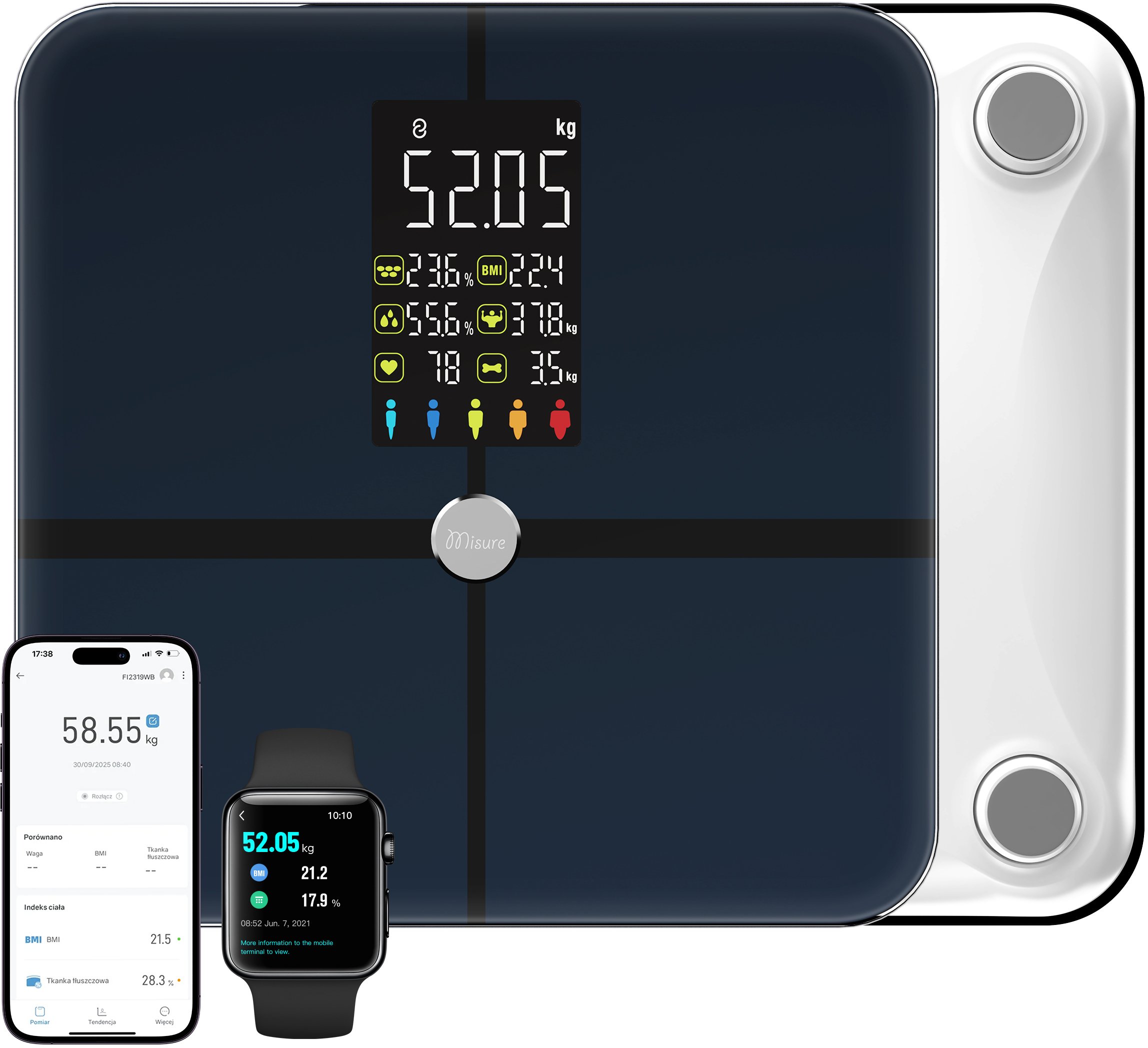 Waga łazienkowa Misure Waga Elektroniczna Misure MI Fit Active
