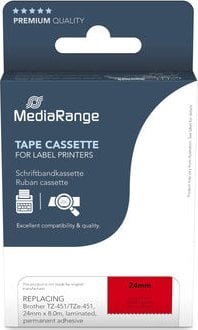MediaRange MediaRange Schriftbandka. Brother TZ-451/TZe-451 24mm 8m sw