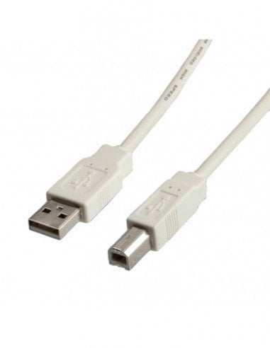 Kabel USB Secomp USB-A - USB-B 0.8 m Beżowy (S3101-400)