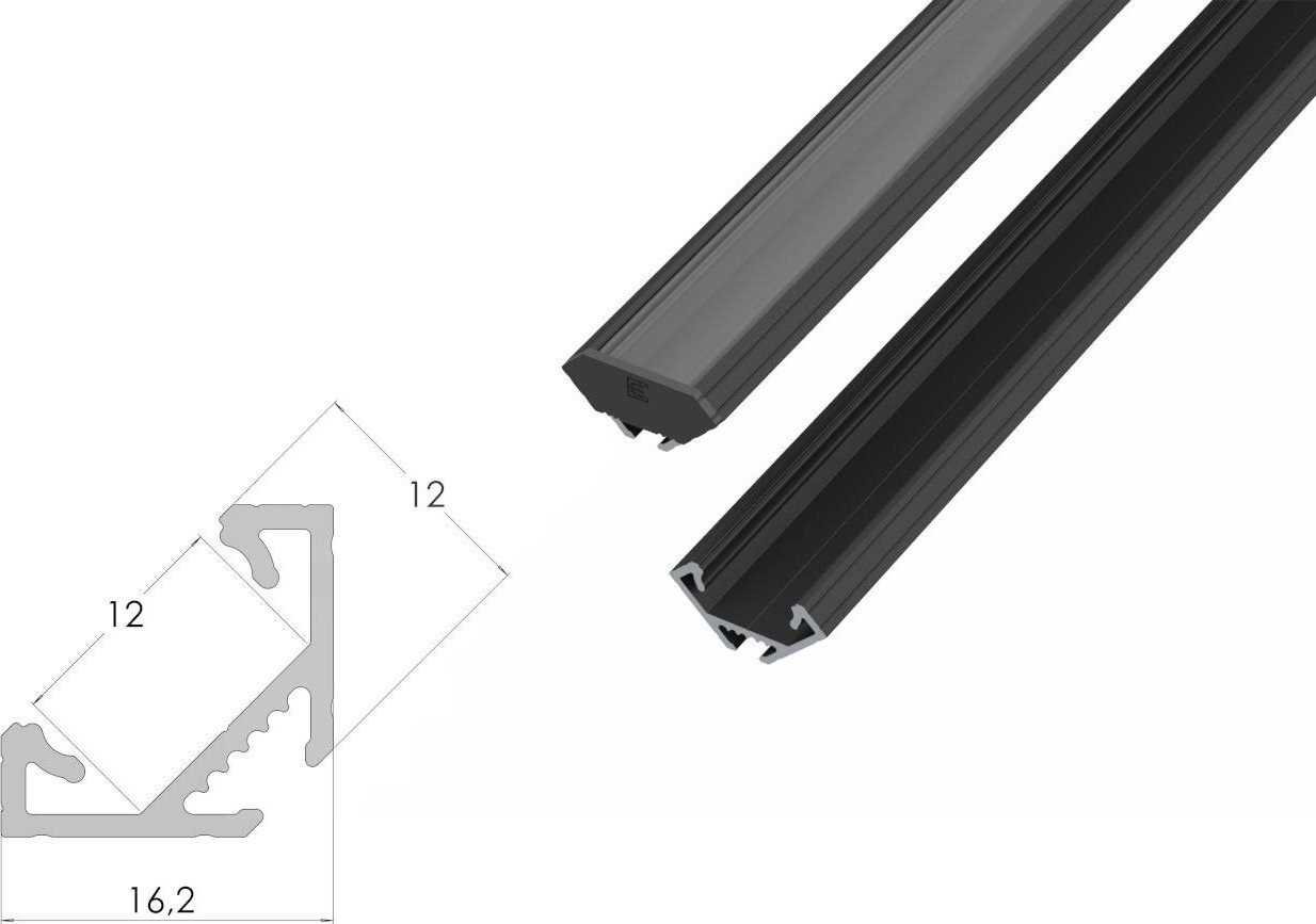 MPL Power Narożny profil ALU anoda black 2010mm CORNER anoda black