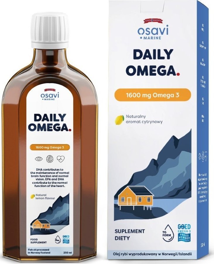 Osavi Osavi Daily Omega, 1600 mg Omega 3, cytrynowy - 250 ml