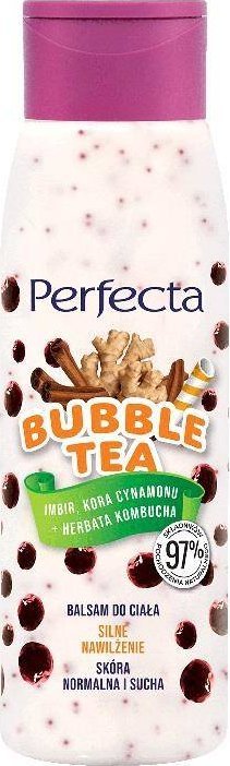 Perfecta Bubble Tea silnie nawilżający balsam do ciała Imbir + Kora Cynamonu + Herbata Kombucha 400ml