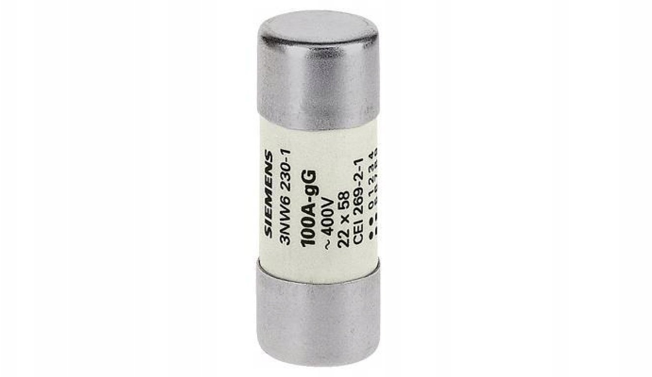 Siemens Wkładka bezpiecznikowa cylindryczna gG NFC 22x58mm 500V AC 100A bez wskaźnika 3NW6230-1