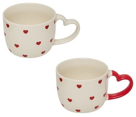 MUG 360ML HEARTS 2 DIFFERENT DESIGNS