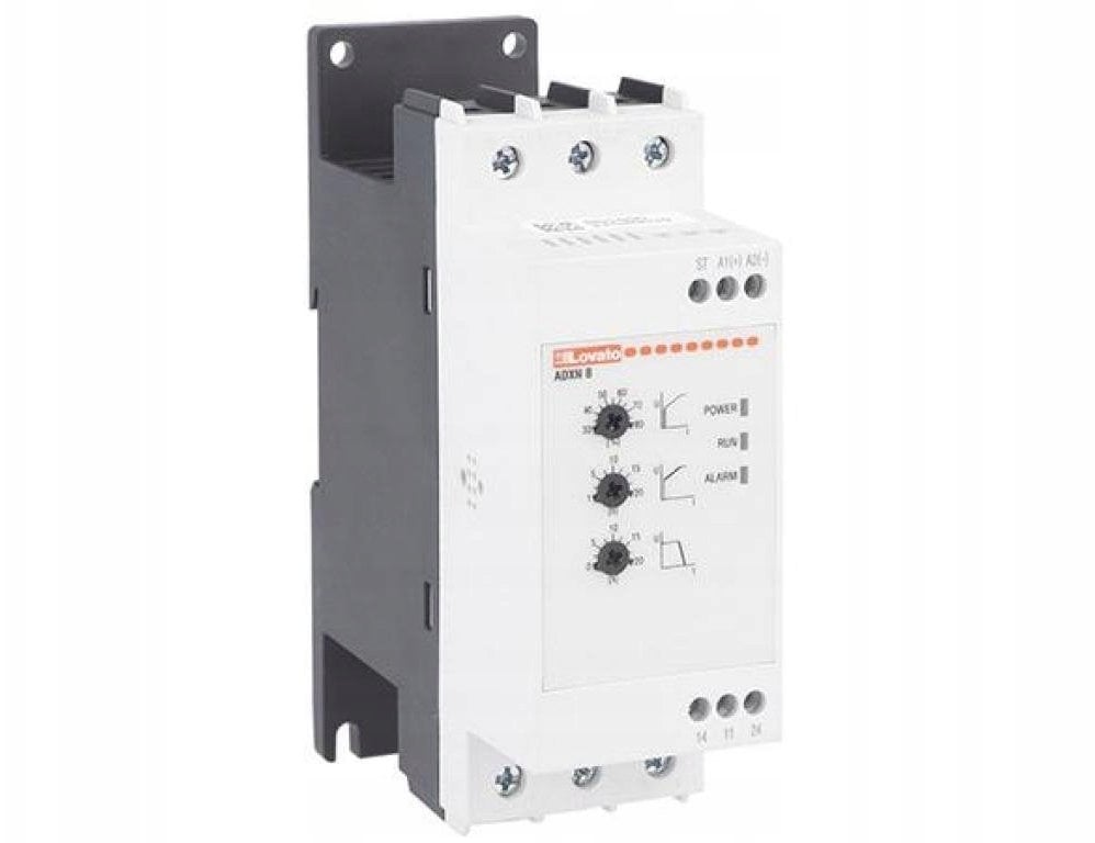 Lovato Electric Softstart 7,5kW przy 400VAC 18A wbudowany przekaźnik bypass zasilanie pomocnicze 100...