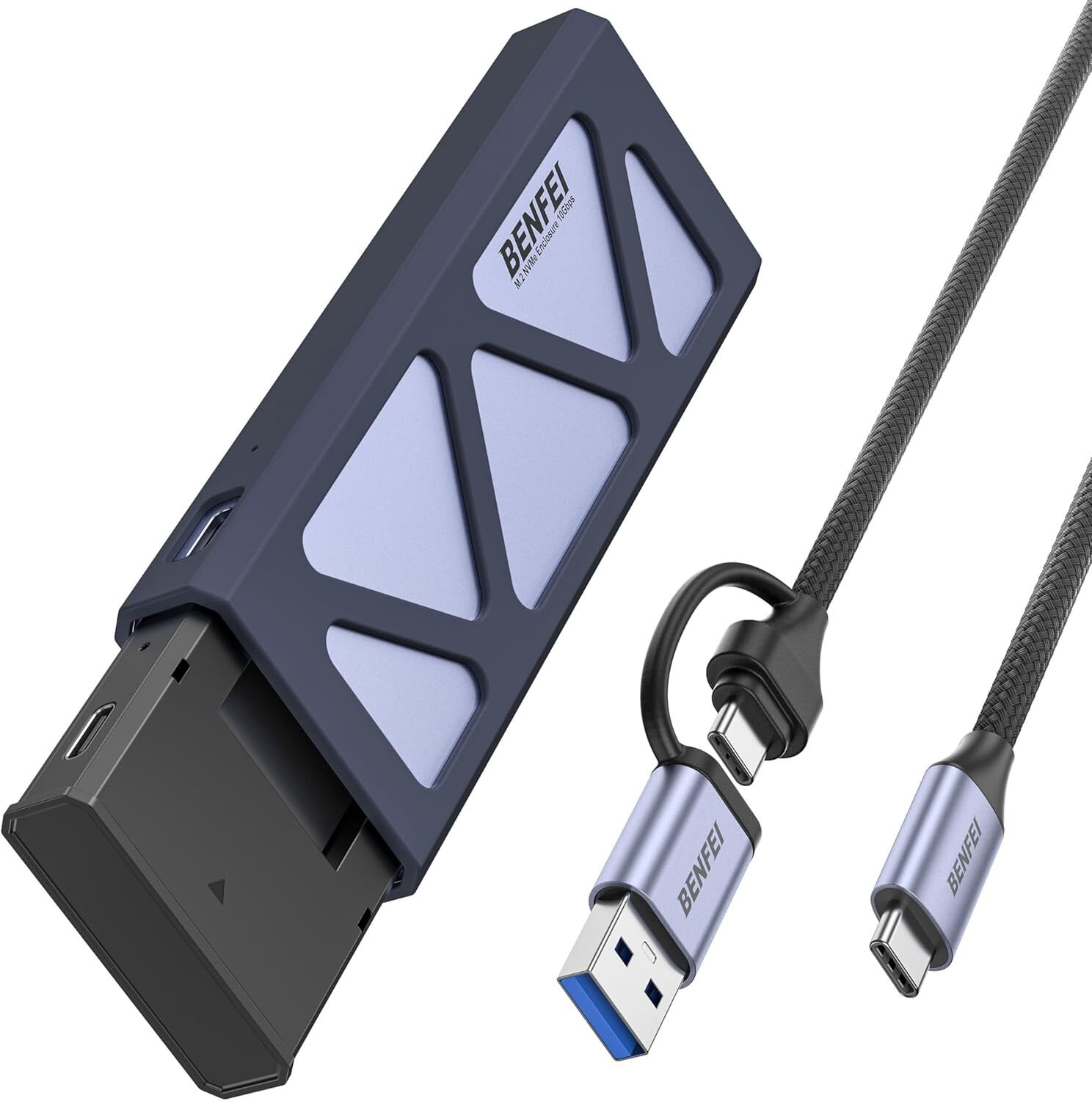 Aptel BENFEI OBUDOWA DYSKU DO USB-C / USB-A M.2 NVME SZARA