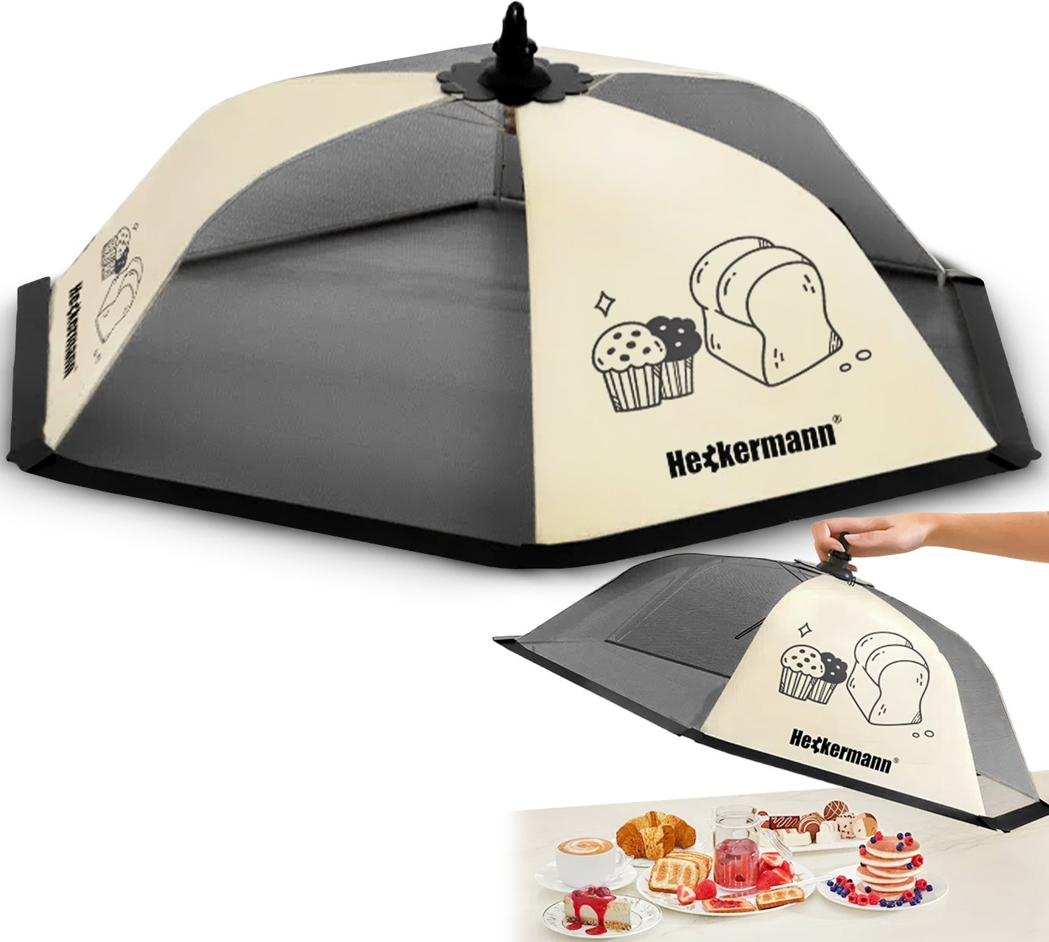 Heckermann Moskitiera osłona na żywność 70cm Kremowa