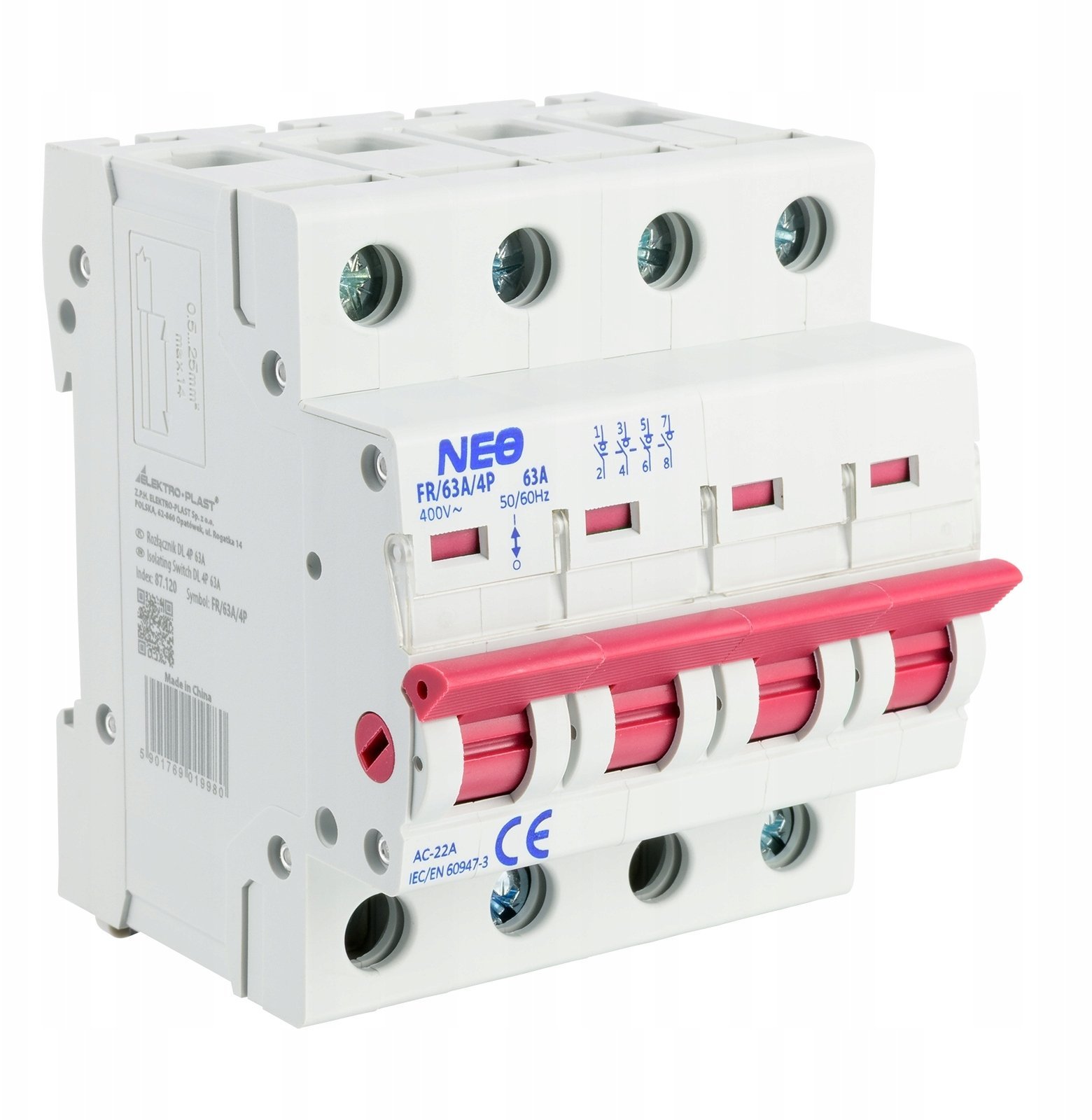 Elektro-Plast Rozłącznik Izolacyjny NEO DL 4P 63A FR/63A/4P