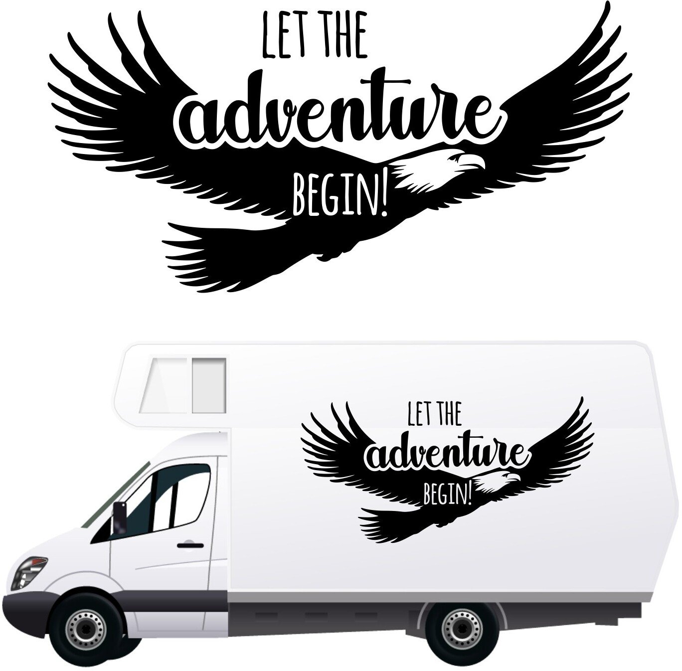 Stabilus NAKLEJKA NA SAMOCHÓD dekoracyjna wodoodporna orzeł jastrząb KAMPER przyczepę kempingową camper auto 140 cm