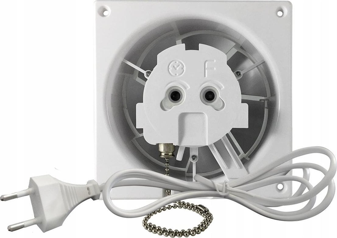 airRoxy Wentylator domowy ścienno-sufitowy dRim FI 100 PS BB Wyłącznik pociągany i przewód zasilający (Łożysko kulkowe)