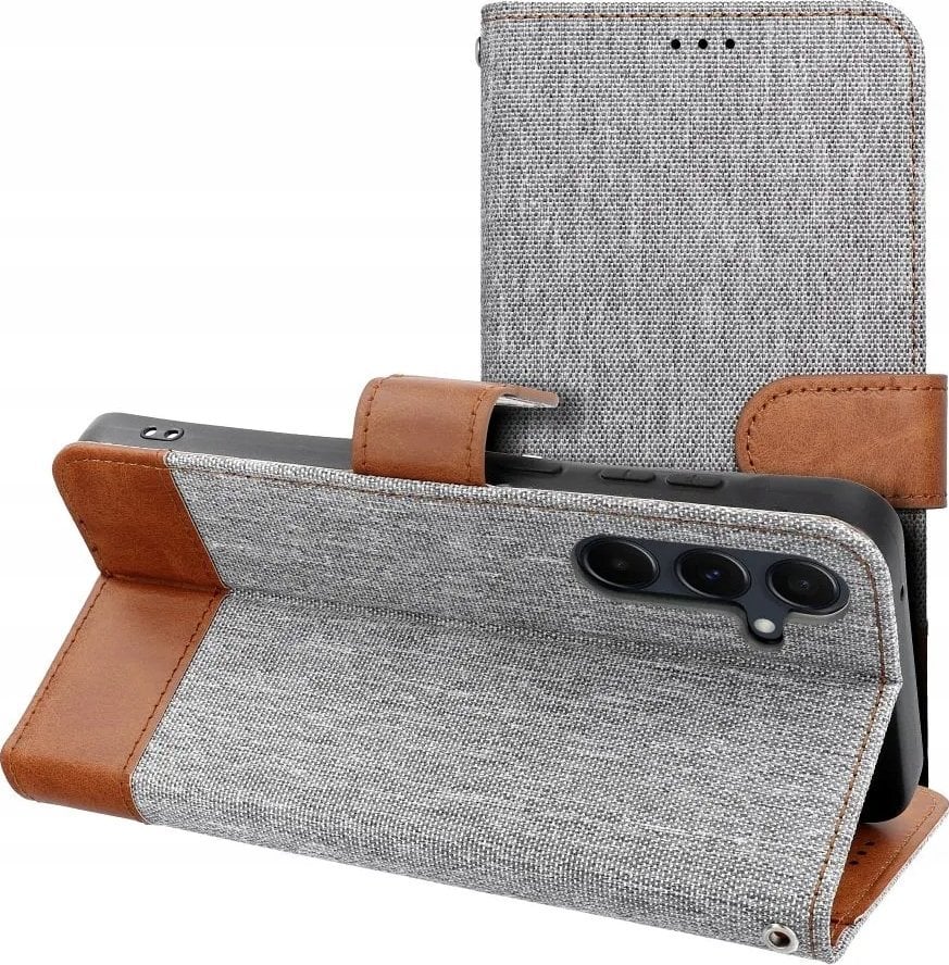 Kabura JEANS Book do XIAOMI Redmi NOTE 14 4G (GLOBAL - 163.25mm x 76.55mm x 8.16mm) szary