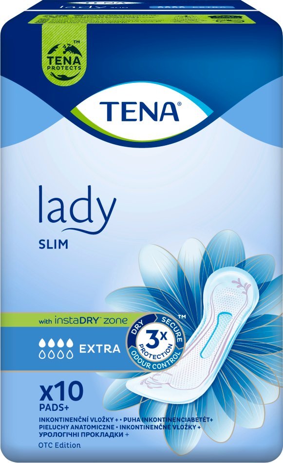 Essity Tena Lady Slim Extra OTC Edition, Podpaski anatomiczne, 10 sztuk