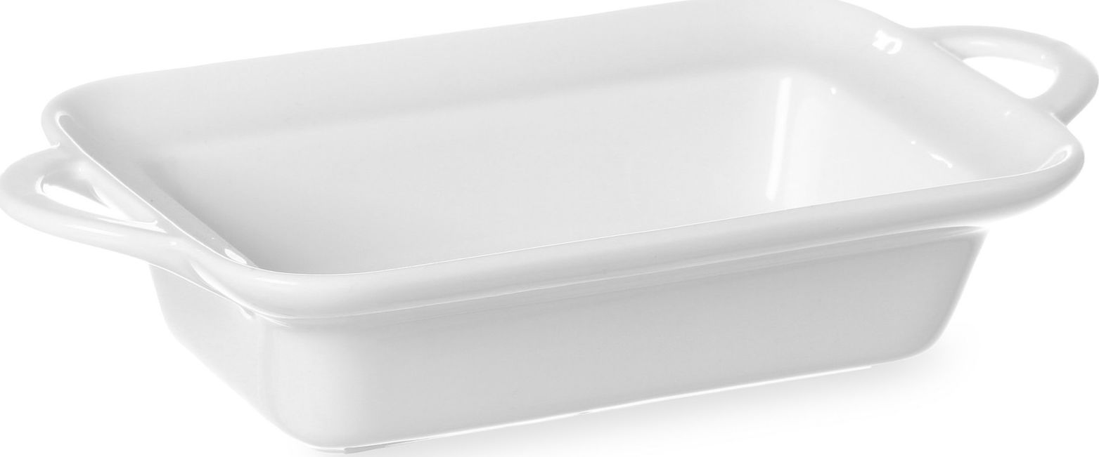 Hendi Półmisek do zapiekania prostokątny z uszami 190x120x50mm biała porcelana - Hendi 784112 Półmisek do zapiekania prostokątny z uszami 190x120x50mm