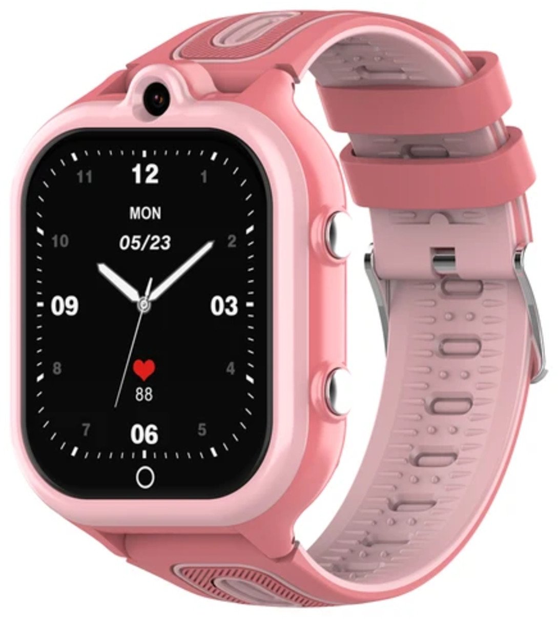 Smartwatch dla dzieci Valdus DF91, 4G, GPS, różowy