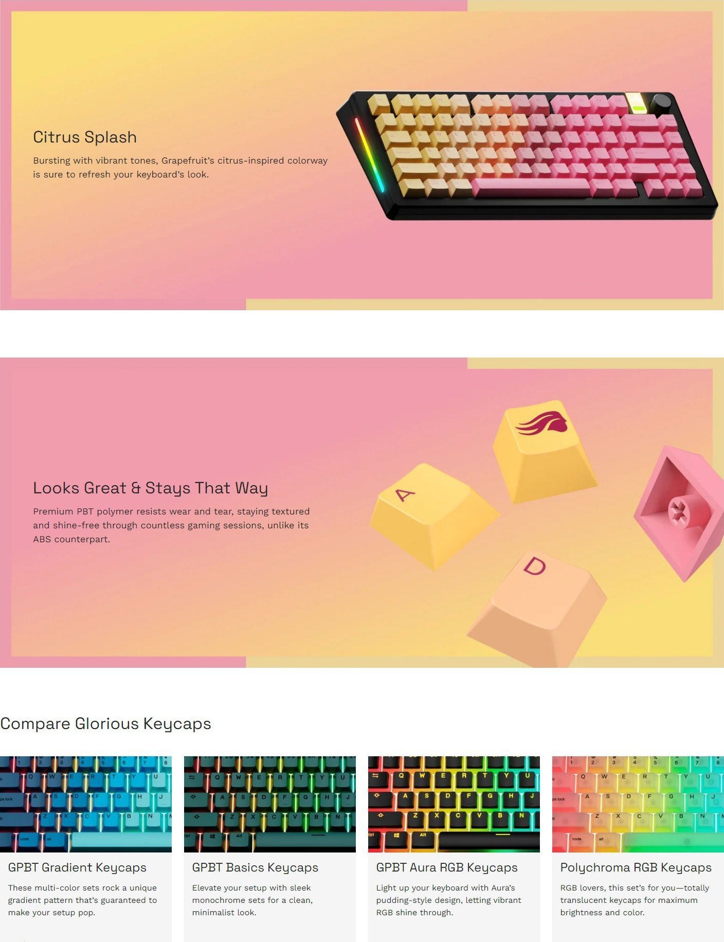 Glorious GPBT Gradient Keycaps (GLO-KB-ACC-KC-GPBT-GR-GPF-US)