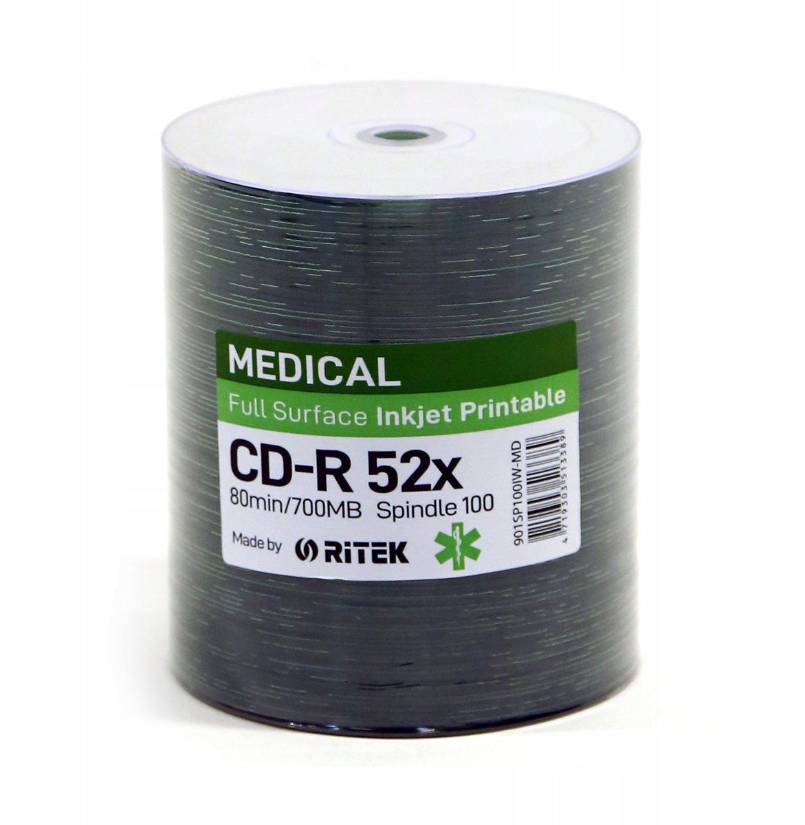TRAXDATA RITEK CD-R 700MB 52X PRINTABLE MEDICAL SP*100