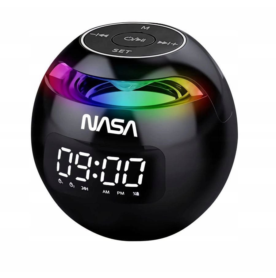 Głośnik Bluetooth 5.0 Nasa Sp200 2x Alarm Budzik + Lampa Lampka Rgb Led / Nasa Sp200