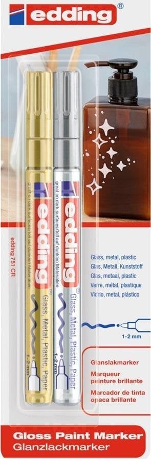 Edding Marker olejowy połyskujący 1-2mm 2 kolory