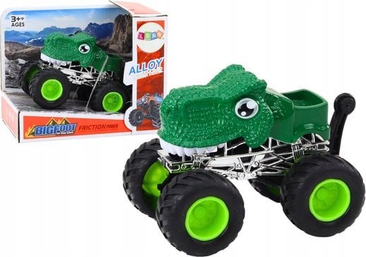 LeanToys Autko Terenowe Dinozaur Duże Koła Gumowe Zielony