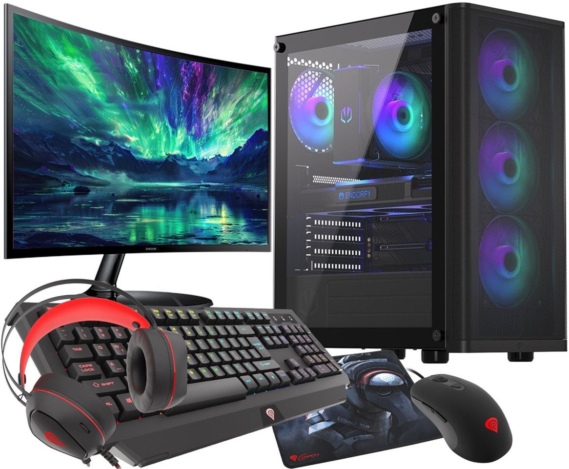 GAMING PC ARGB VENTUM Ryzen 7 7700 RTX 5060 32GB SSD 1TB nVme WIFI 27" W11 DLSS 4