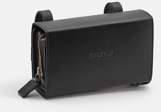 Brooks Torba podsiodłowa BROOKS D-SHAPED, Black, Pojemność 0,75L, Mocowanie na paskach, Garbowana sk...