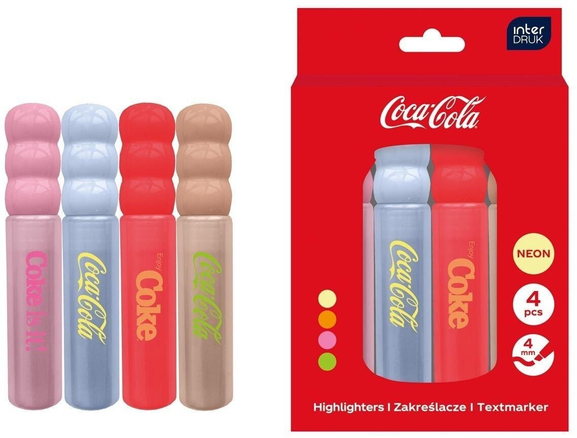 Interdruk Zakreślacze Coca-Cola neon 4 kolory