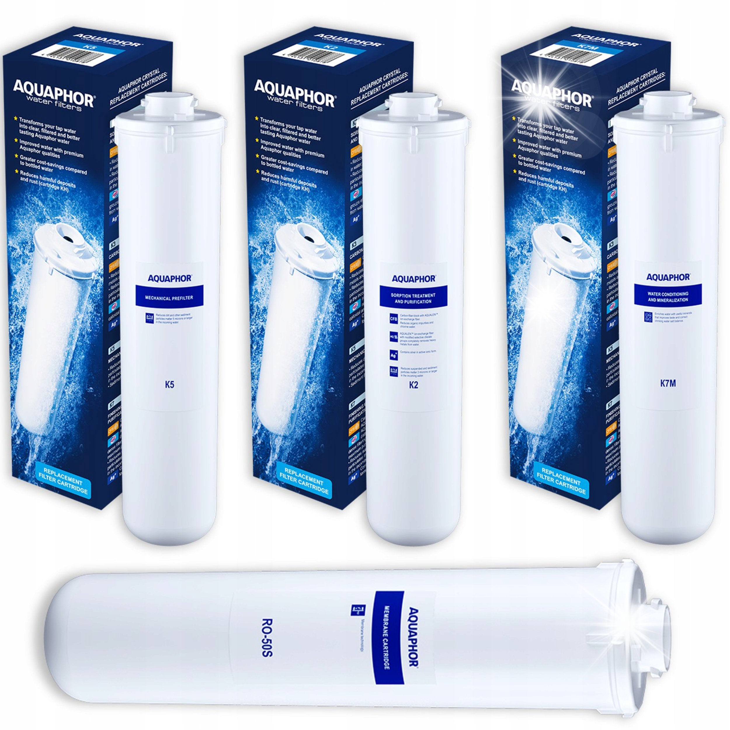 Aquaphor 4 WKŁADY DO AQUAPHOR MORION 101S - K5 + K2 + K7M + MEMBRANA K-50S